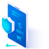 Icono de un escudo junto a un smartphone