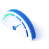 Perfil de Riesgo Icono de reloj indicador señalando alta intensidad