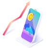 Objetivo del fondo y perfil del inversionista Icono de teléfono móvil junto a una flecha indicando hacia arriba